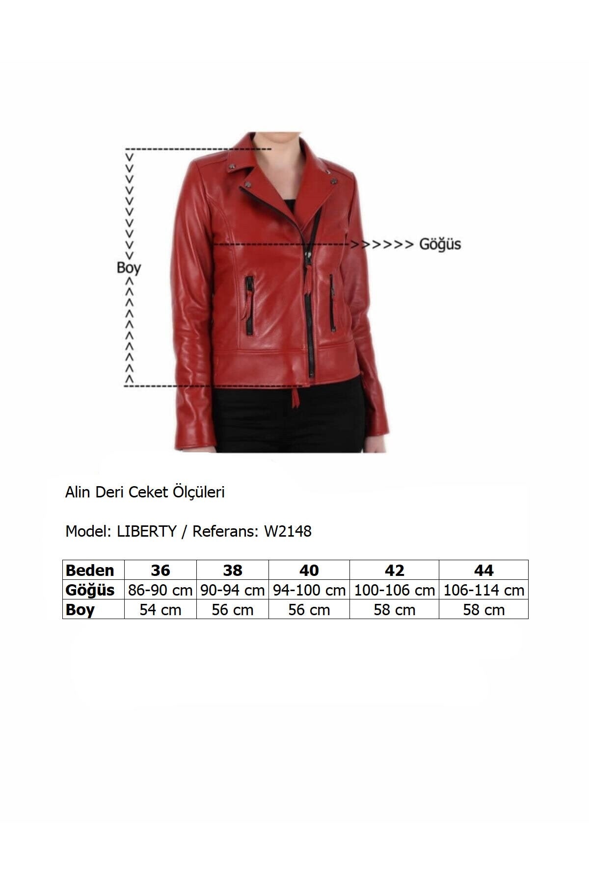 Liberty Wax Kahve Biker Hakiki Deri Mont Kadın